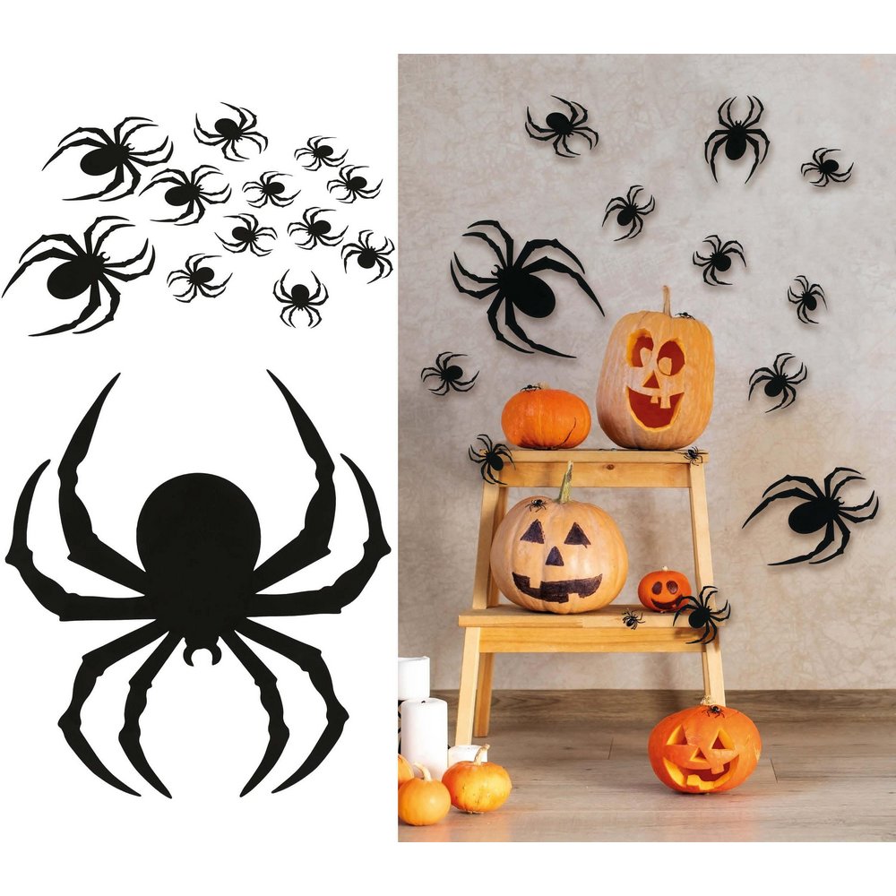 12 db Fekete Denevér Falmatrica Halloweenre