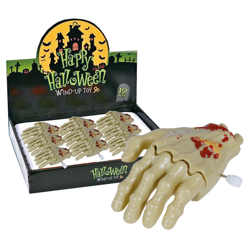 12 db Sétáló Zombi Kéz Felhúzós Játék Halloweenre, 9 cm
