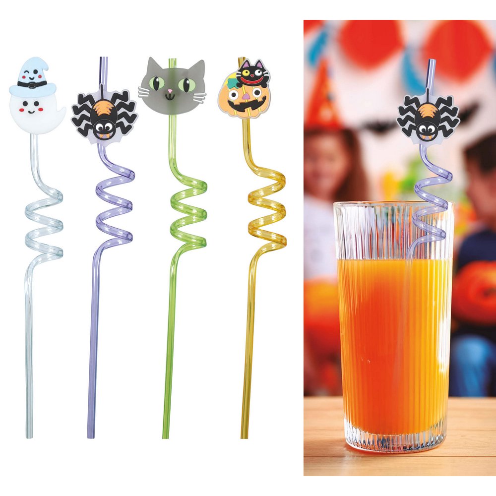 4 darabos Halloween Szívószál Szett, 27 cm