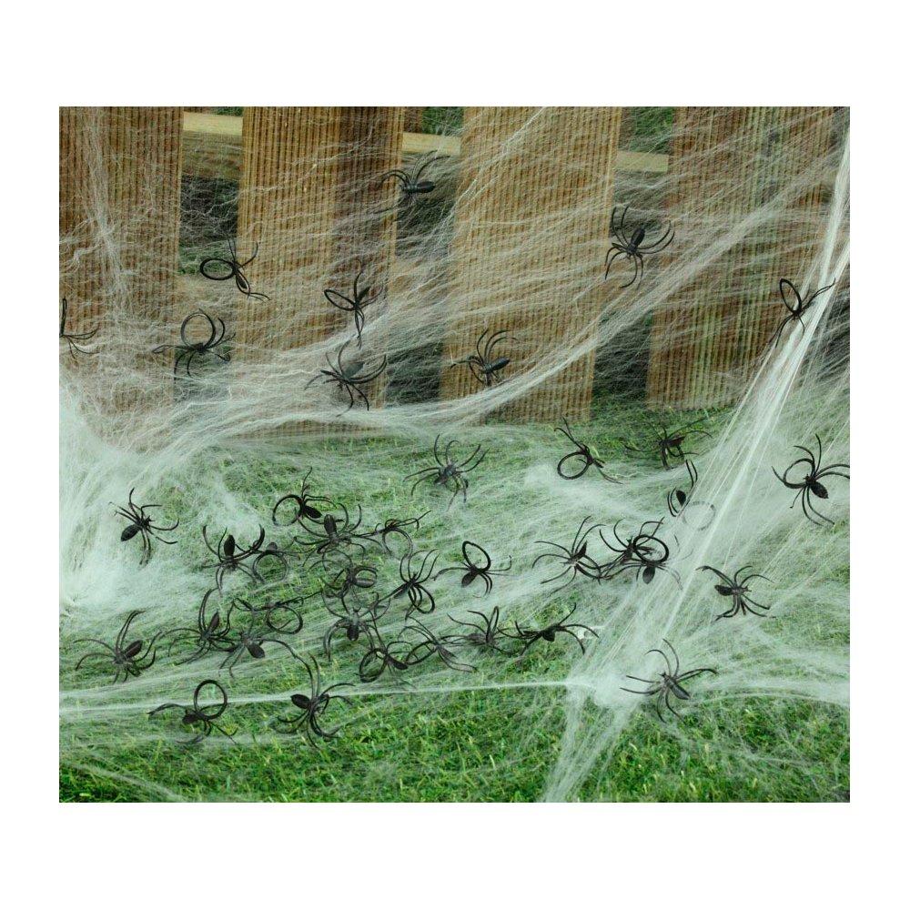 50 db Fekete Műanyag Pók Dekoráció Halloweenre