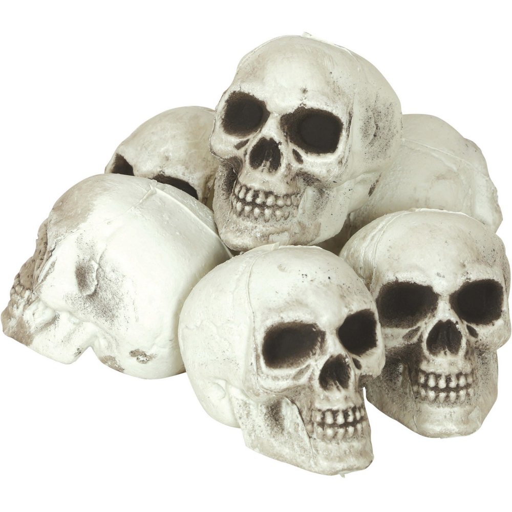 6 db Koponya Szett Halloweenre, 8 cm
