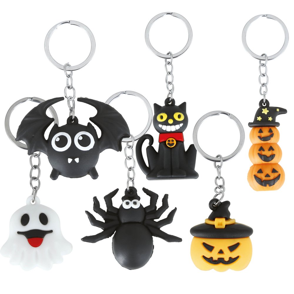 6 db-os Halloween Kulcstartó Szett, 4.5 cm