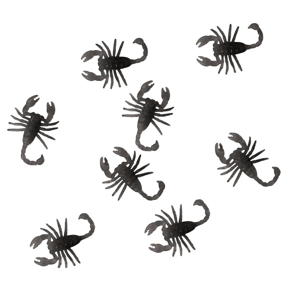 8 db Fekete Skorpió Dekoráció Halloweenre, 6 cm