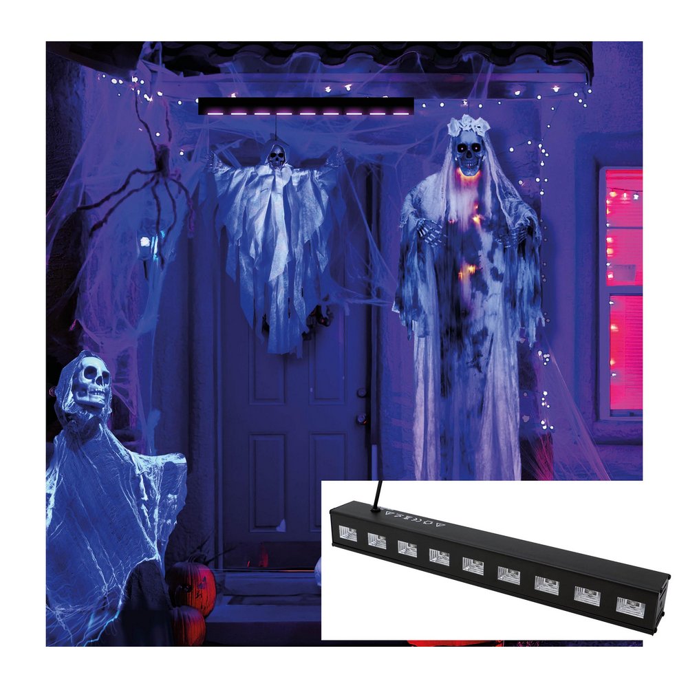 9 LED UV Fekete Fény Lámpa Beltéri Használatra Halloweenre, 9x3 W