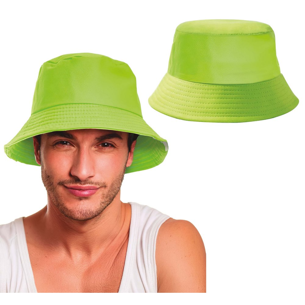 90-es évek Neon Zöld Bucket Kalap Felnőtteknek