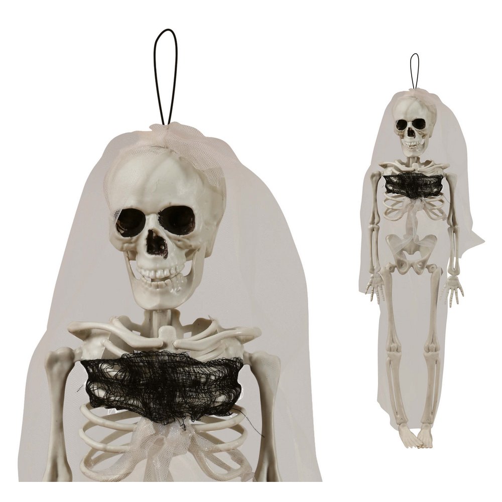 Akasztható Csontváz Menyasszony Halloween Dekoráció, 43 cm
