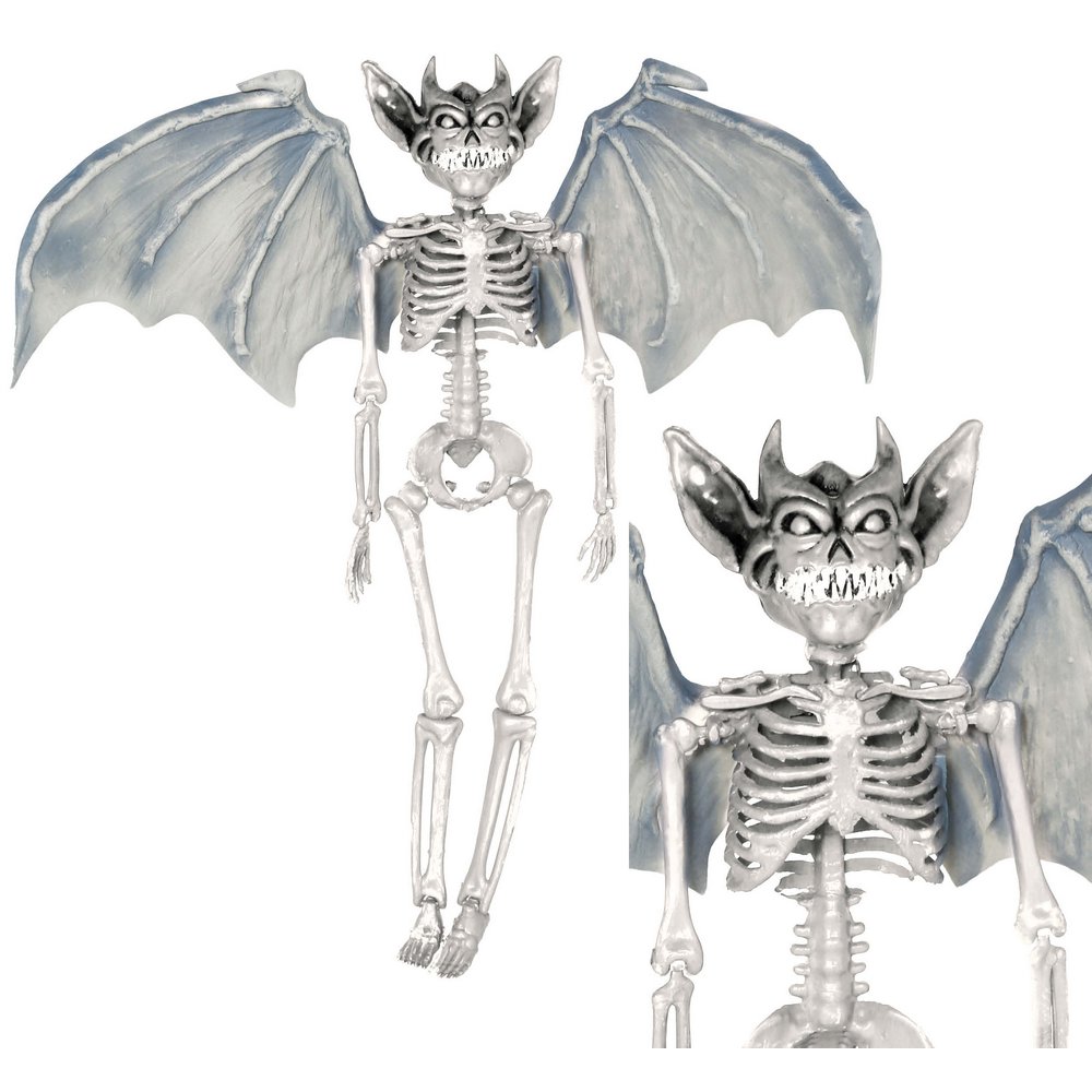 Akasztható Vámpír Csontváz Szárnyakkal Halloweenre, 40 cm