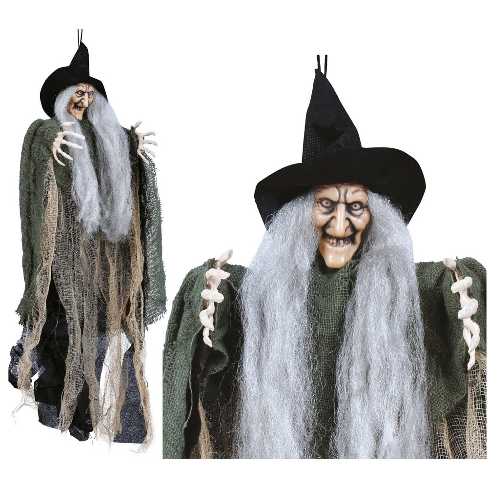 Akasztós Boszorkány Dekoráció Halloweenre, 50 cm