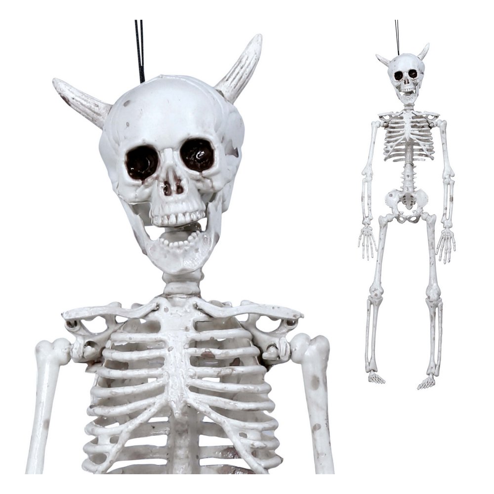 Akasztós Ördög Csontváz Dekoráció Halloweenre, 40 cm