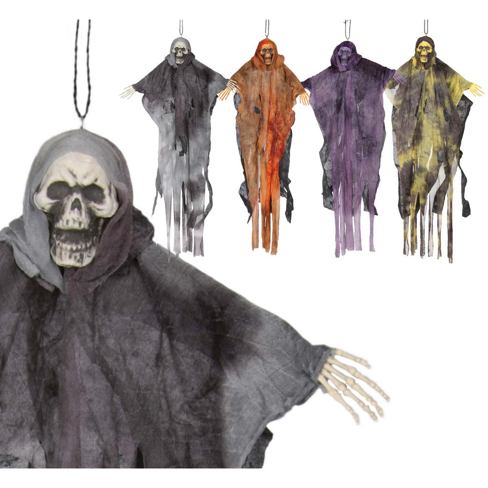 Akasztós Szellem Csontváz Dekoráció Halloweenre, 64 cm