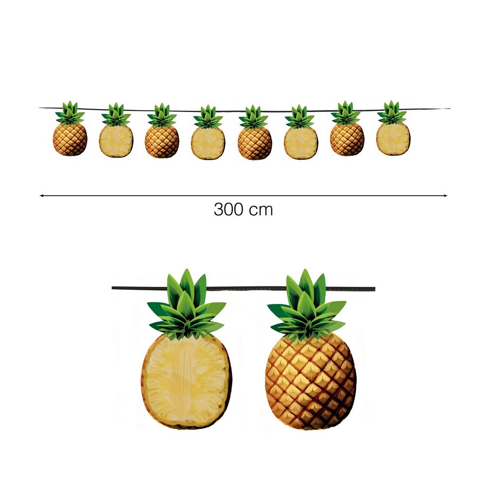Ananász Parti Füzér Hawai Tematikus Partira, 15 db, 300 cm