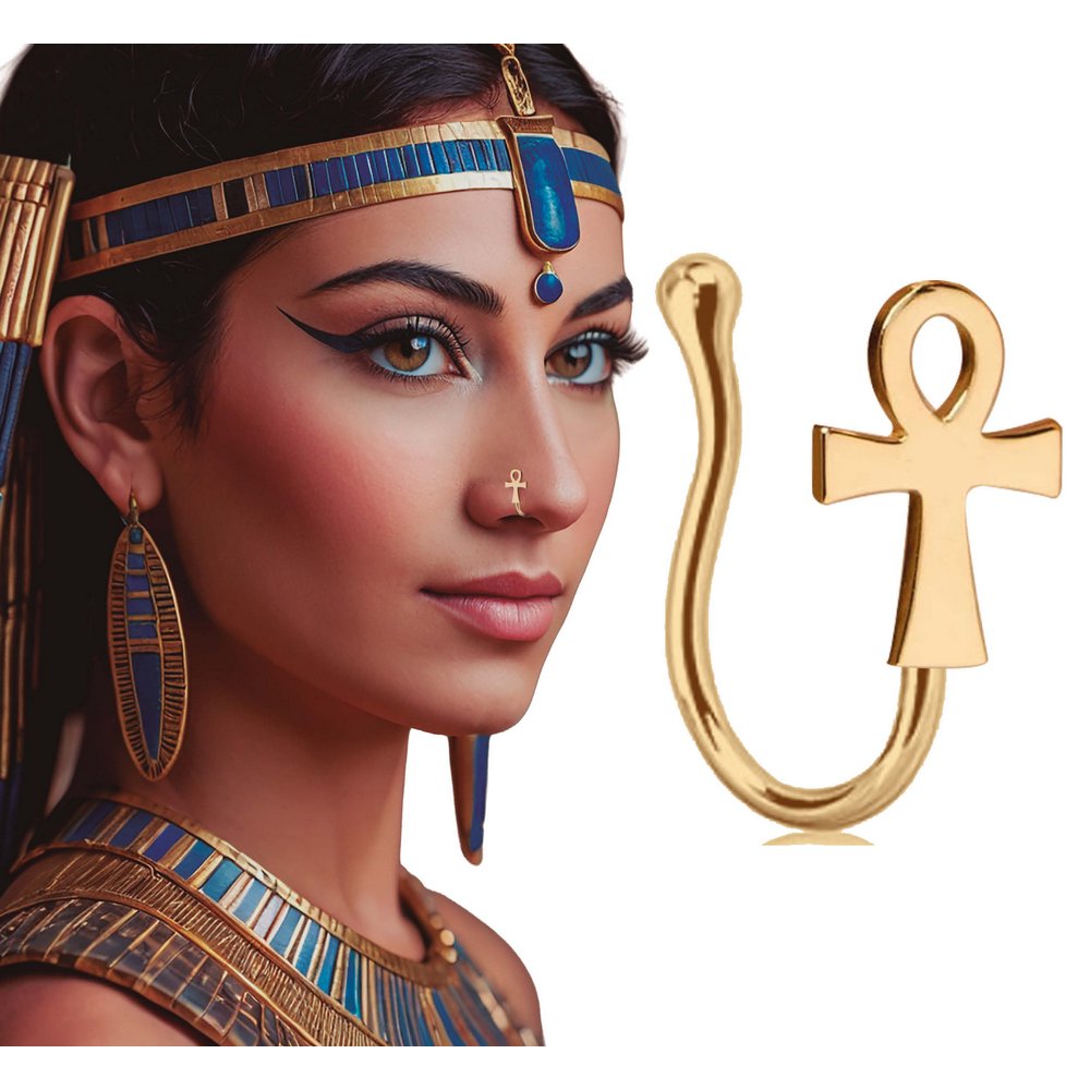 Arany Ankh Mű Orrkarika Egyiptomi Jelmezhez