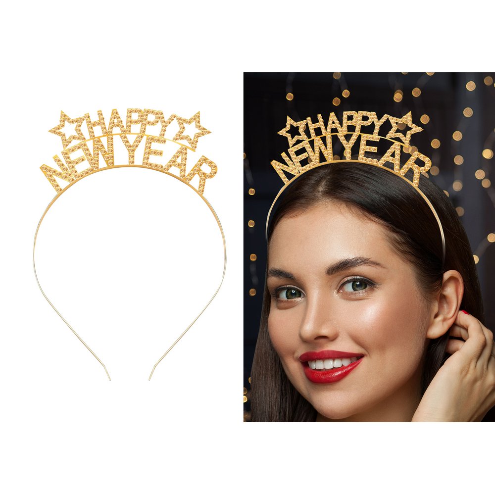 Arany Csillogó Happy New Year Hajpánt Szilveszterre