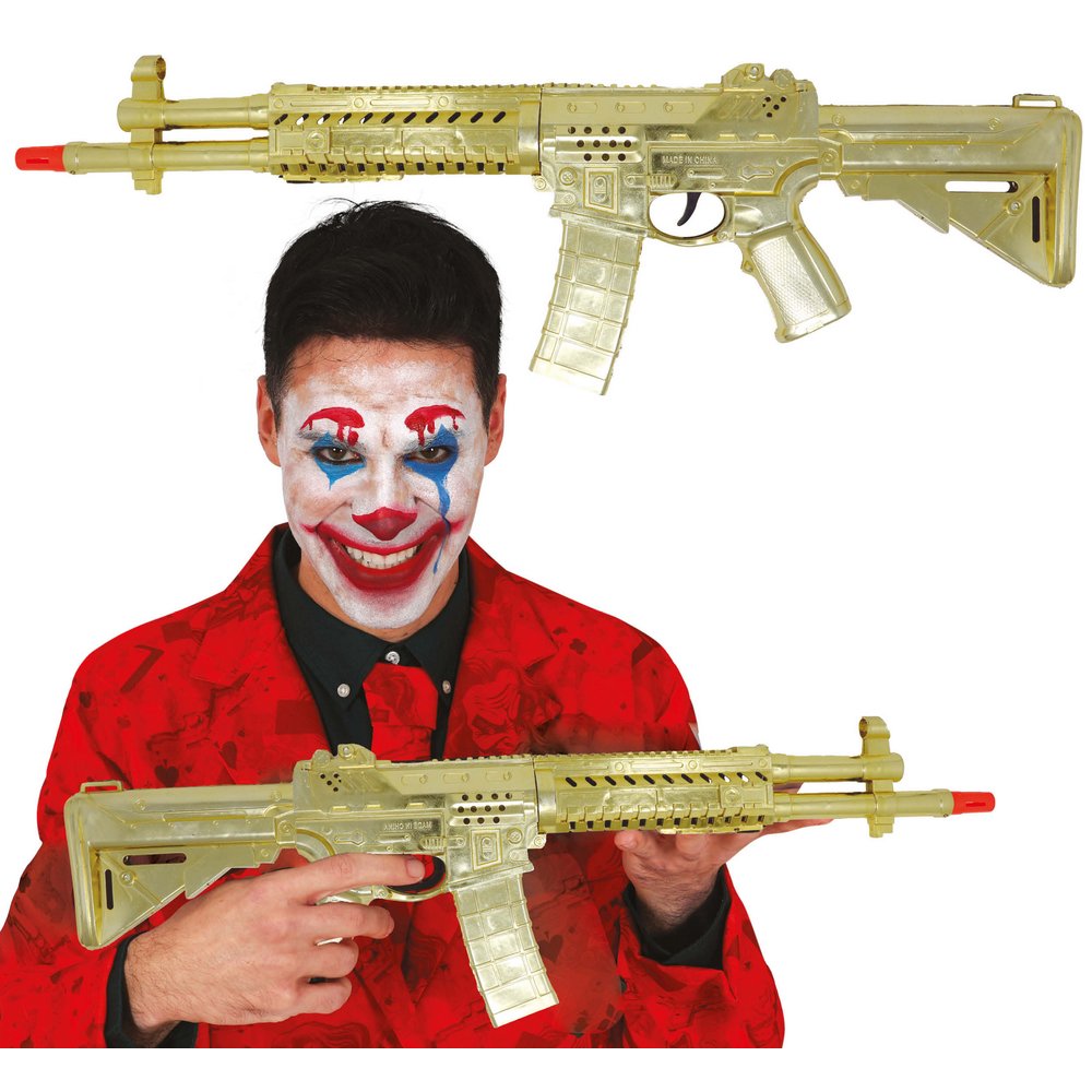 Arany Metál Játékpuska Kiegészítő Halloweenre, 58 cm