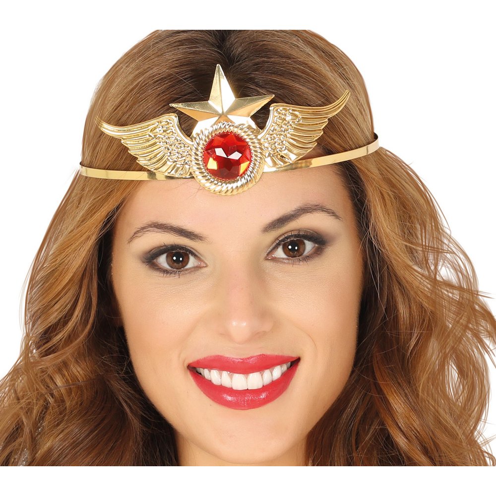 Arany Női Szuperhős Tiara Tematikus Partira