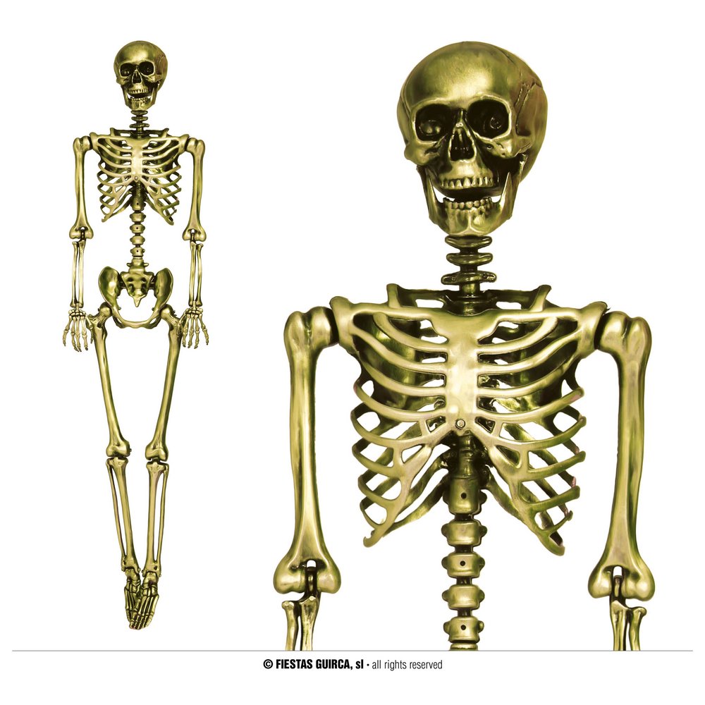 Arany Színű Csontváz Dekoráció Halloweenre, 90 cm