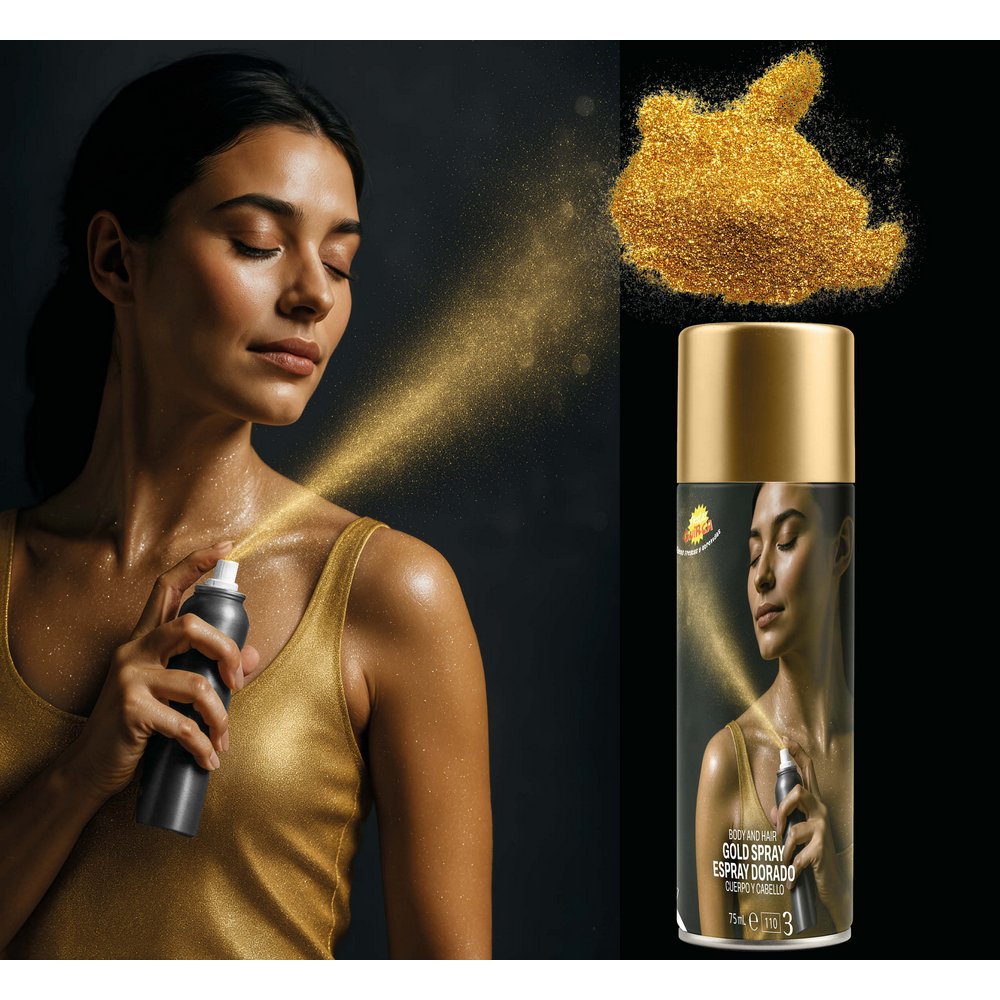 Arany Test- és Hajspray Halloweenre, 75 ml
