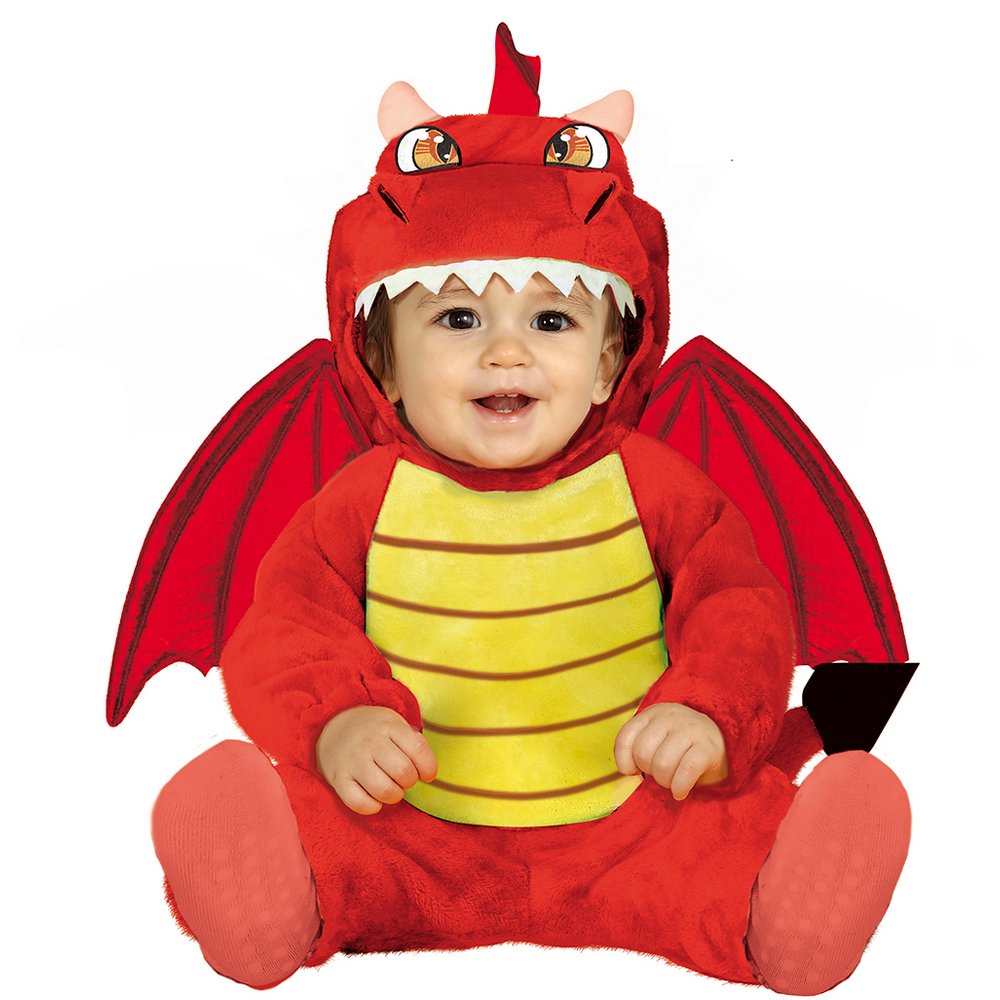 Aranyos Piros Sárkány Jelmez Csecsemőknek Halloweenre, 12 - 18 Hónap