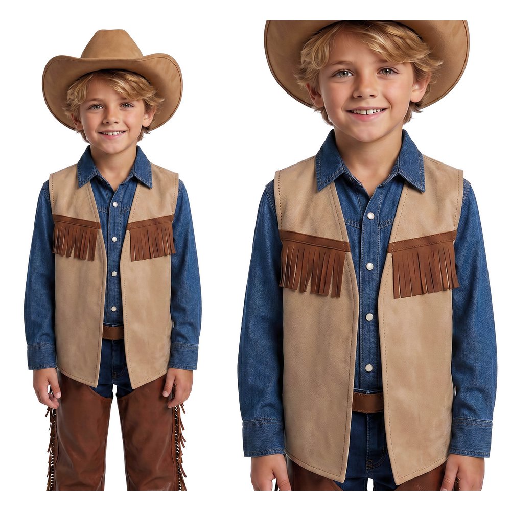 Barna Cowboy Mellény Fiúknak