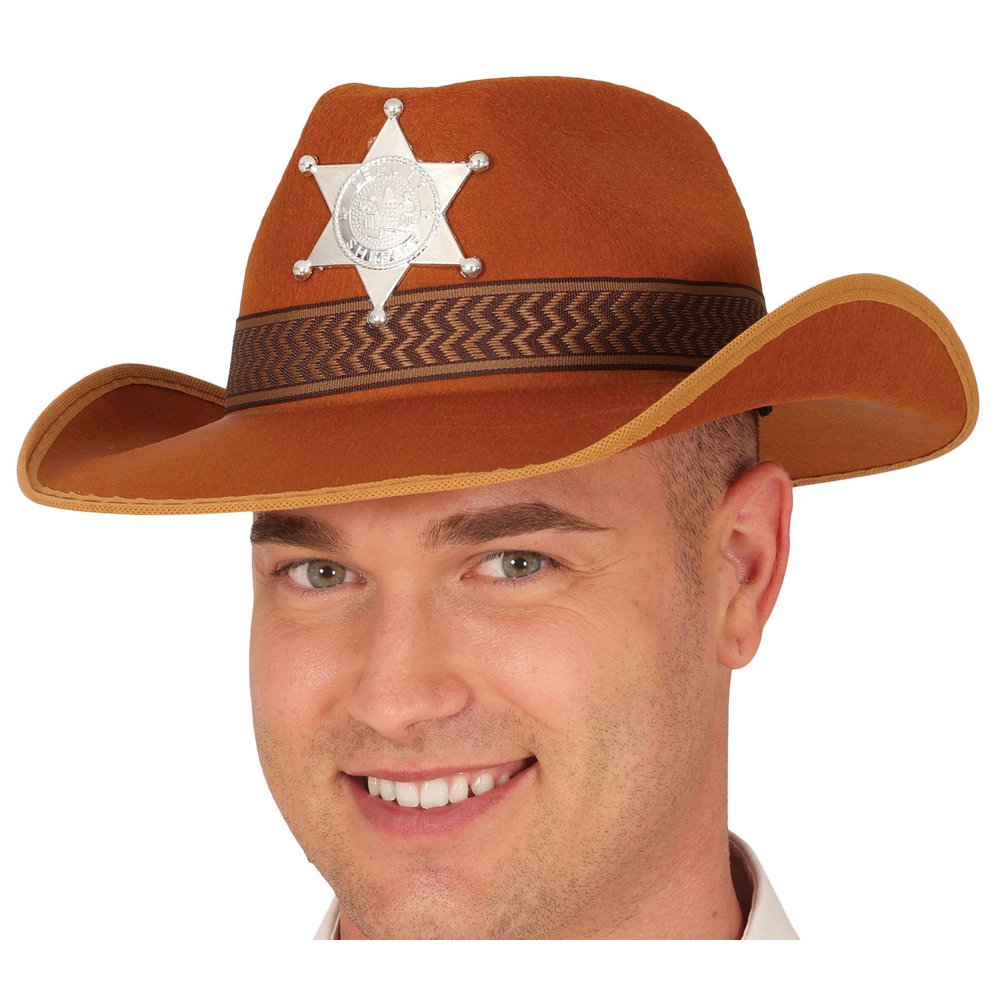 Barna Filc Cowboy Sheriff Kalap Felnőtteknek