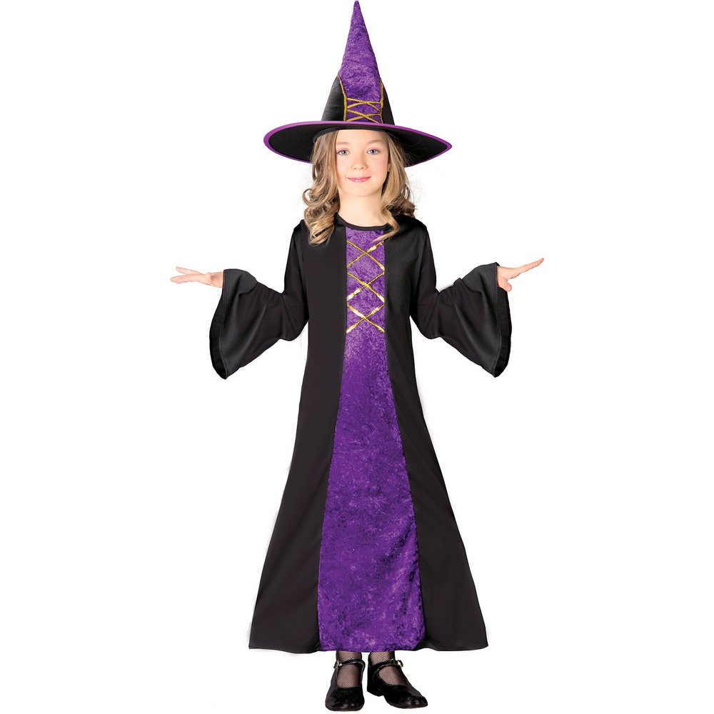 Bársony Boszorkány Jelmez Lányoknak Halloweenre