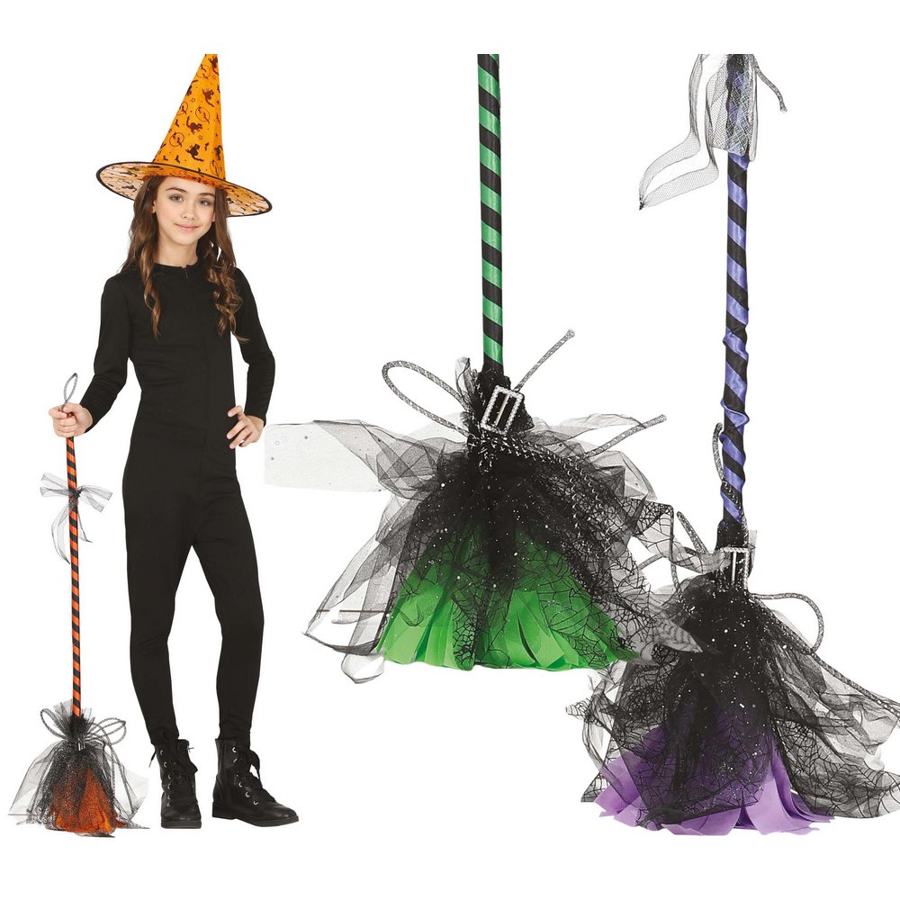 Boszorkány Seprű Kiegészítő Lányoknak Halloweenre, 95 cm