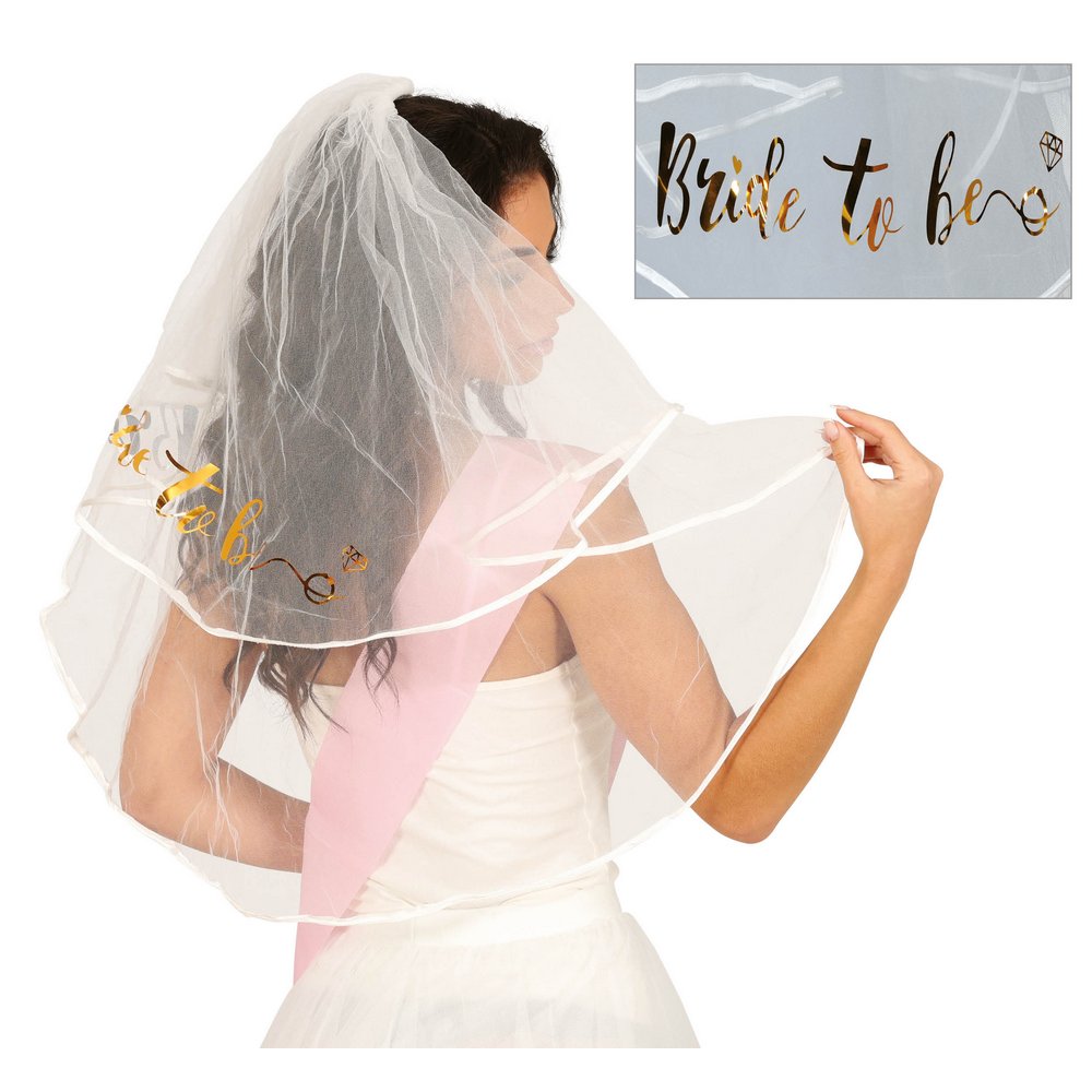 Bride To Be Menyasszonyi Fátyol Lánybúcsúra, 70 cm