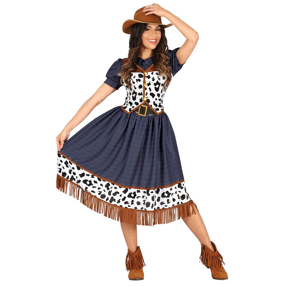 Cowgirl Női Jelmez, L (42-44), Barna, Kék