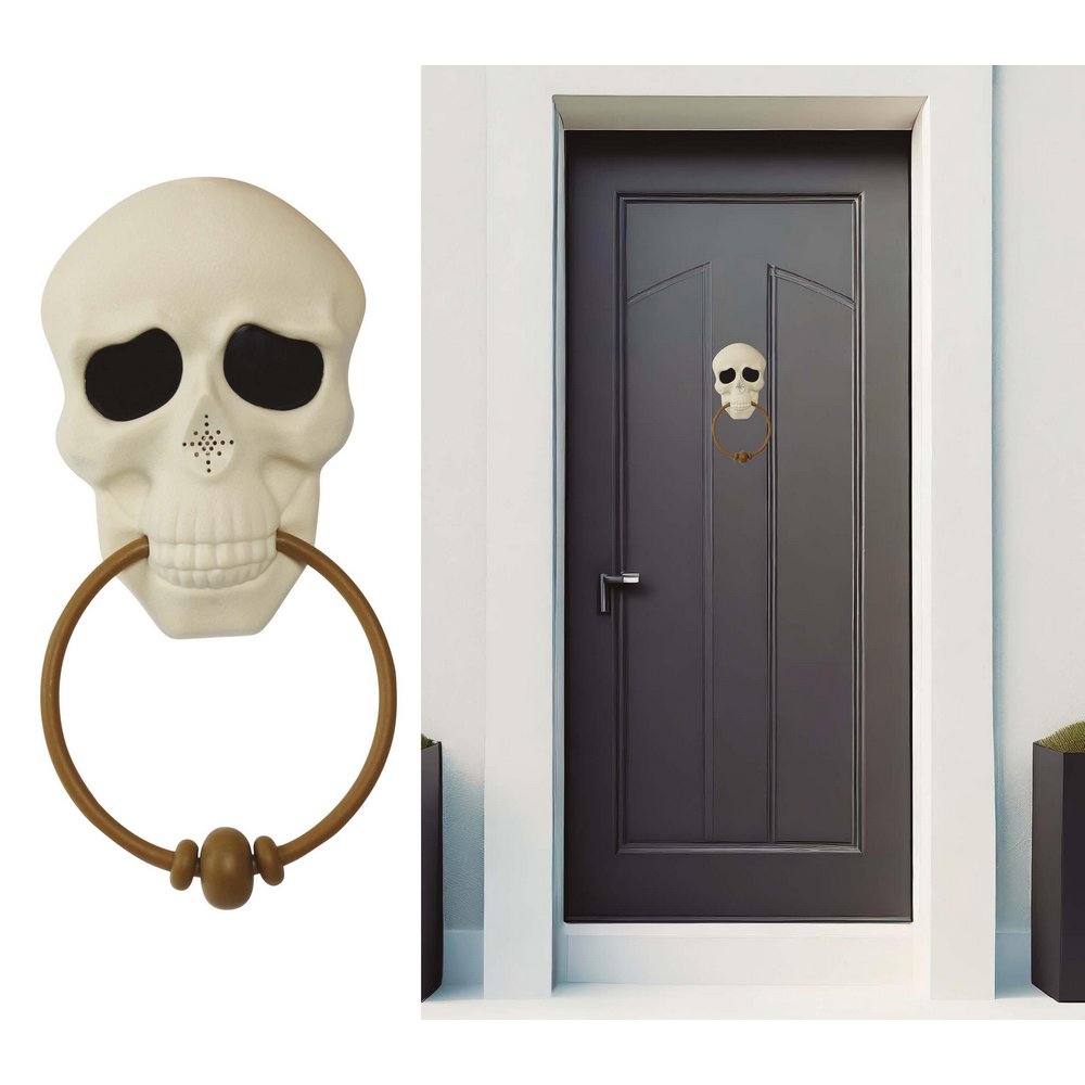 Csontváz Ajtókopogtató Halloweenre, 30 cm