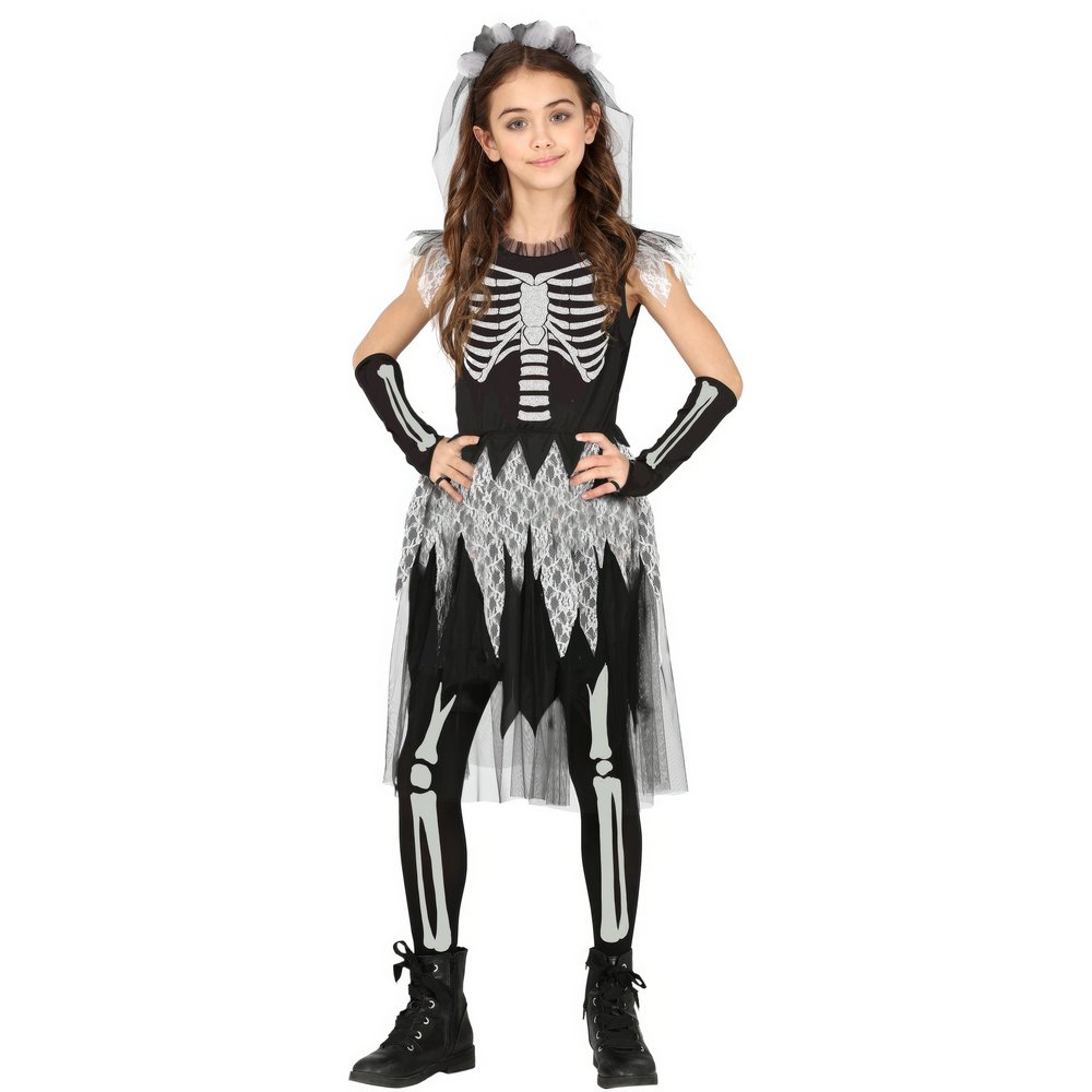 Csontváz Lány Jelmez Halloweenre, 10 - 12 Év