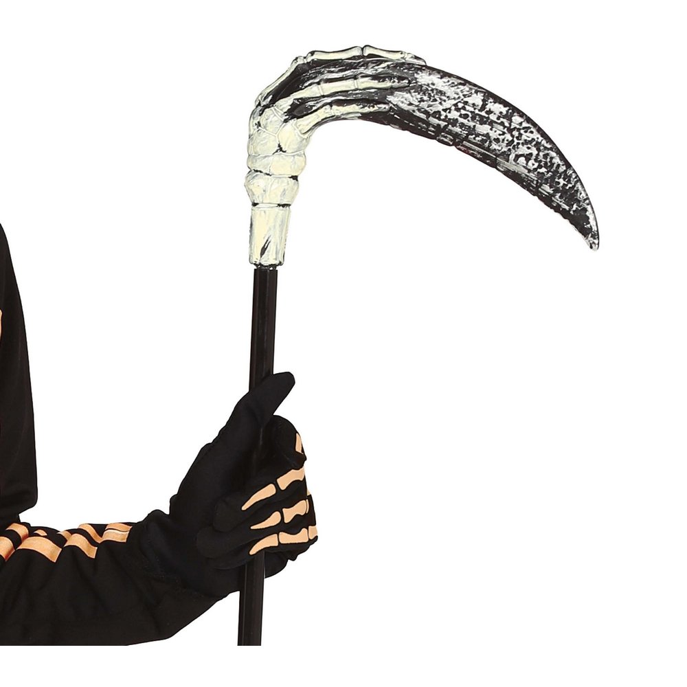 Csontváz Markolatú Sarló Kiegészítő Halloweenre, 47 cm