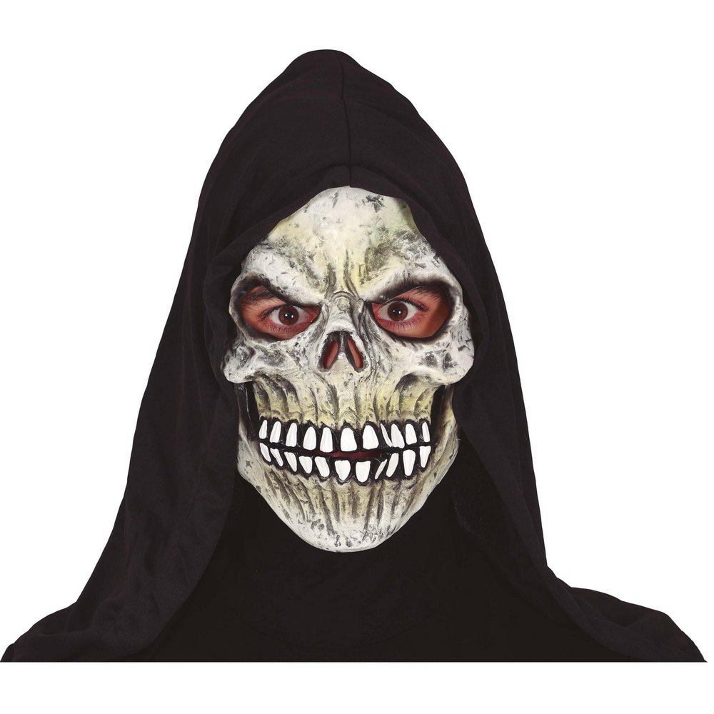 Csontváz Maszk Kapucnival Felnőtteknek Halloweenre