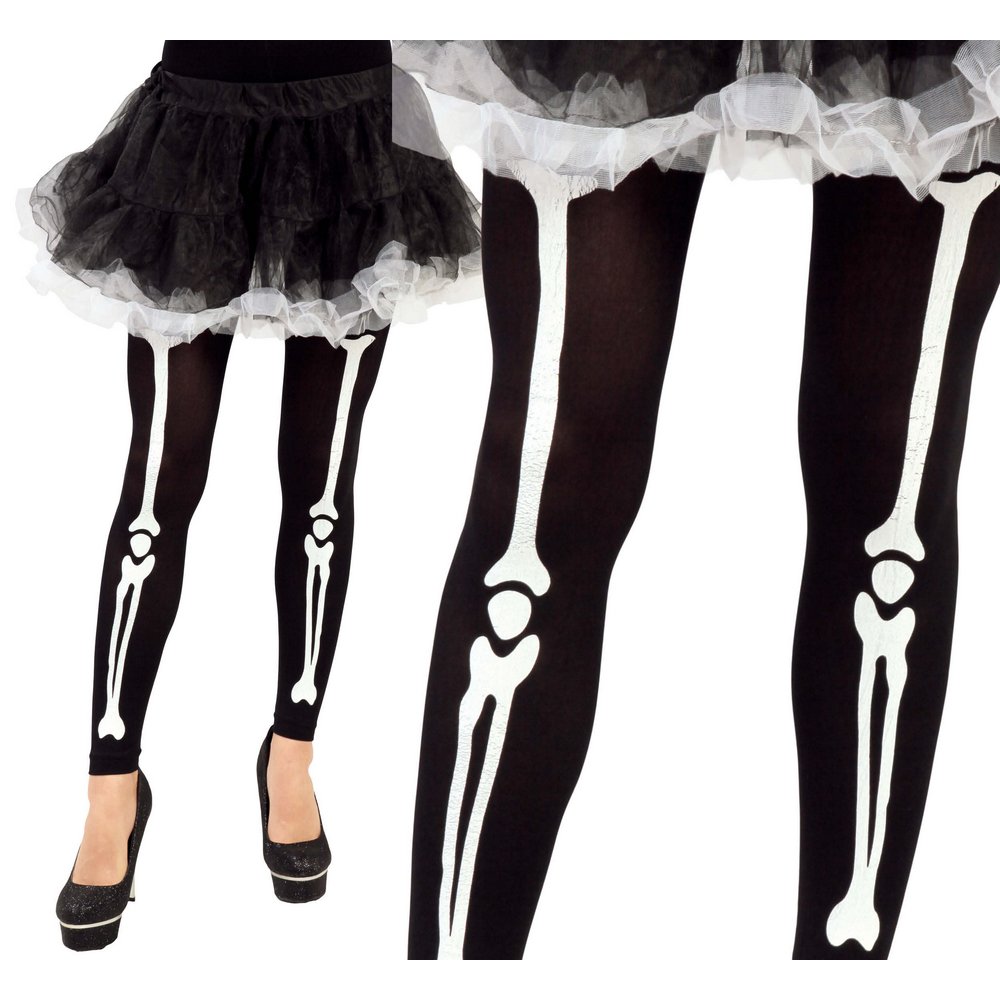 Csontváz Mintás Női Leggings Halloweenre
