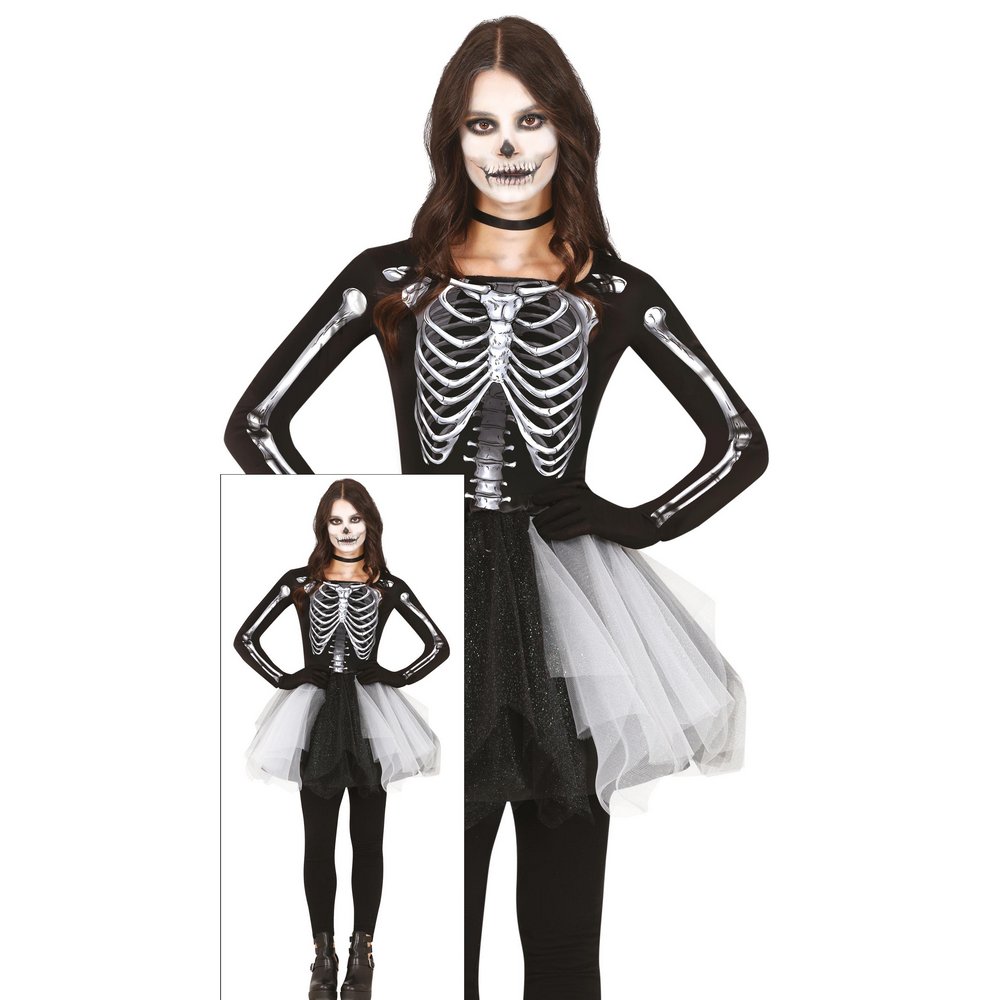 Csontváz Tütü Jelmez Lányoknak Halloweenre, 14 - 16 Év