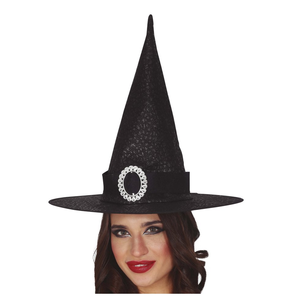 Dekorált Fekete Boszorkány Kalap Nőknek Halloweenre