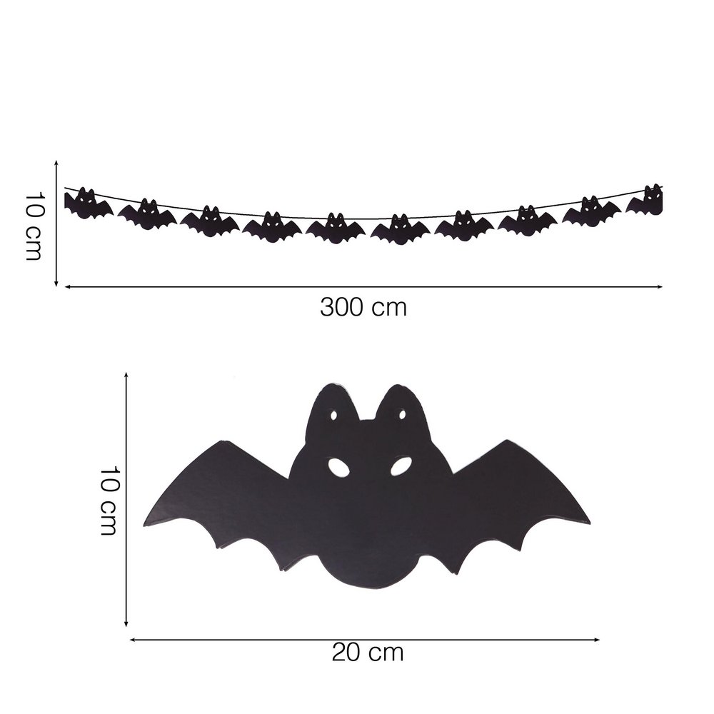Denevér Füzér Halloweenre, 300 cm