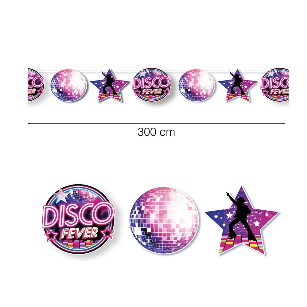 Disco Füzér Party Dekorációra, 300 cm