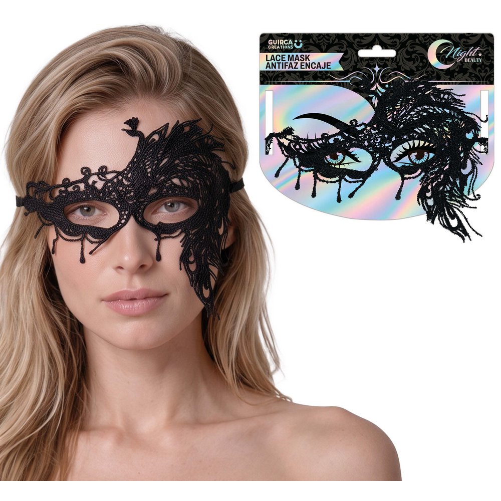 Elegáns Fekete Csipke Maszk Nőknek Halloweenre
