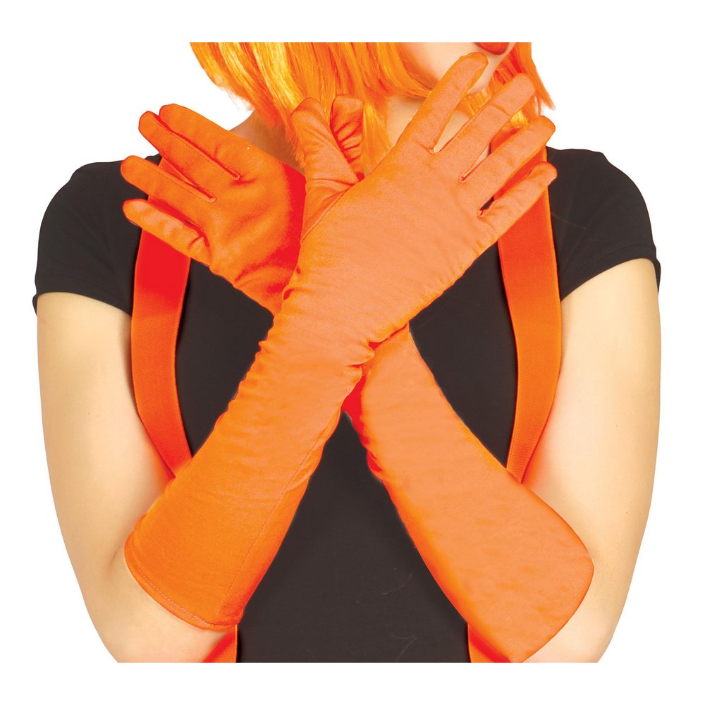 Elegáns Hosszú Narancssárga Kesztyű Nőknek, 42 cm