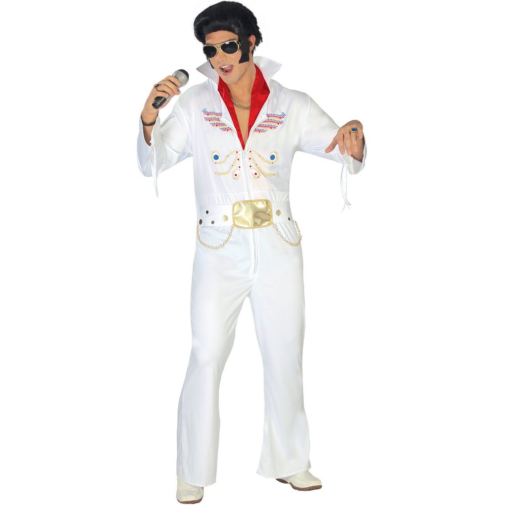 Elvis Király Férfi Jelmez, L (52-54), Fehér