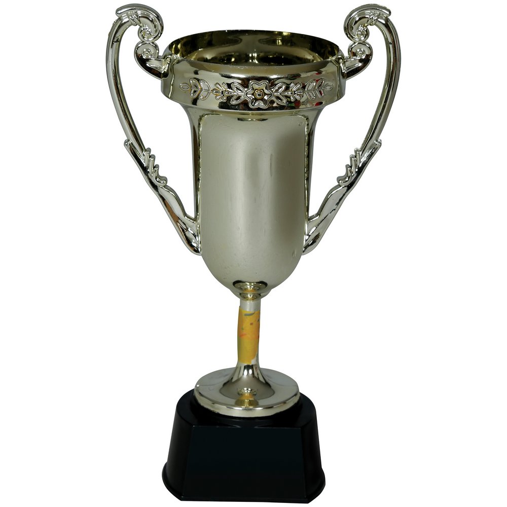 Ezüst és Fekete Trófea Sport Tematikájú Partira, 20 cm