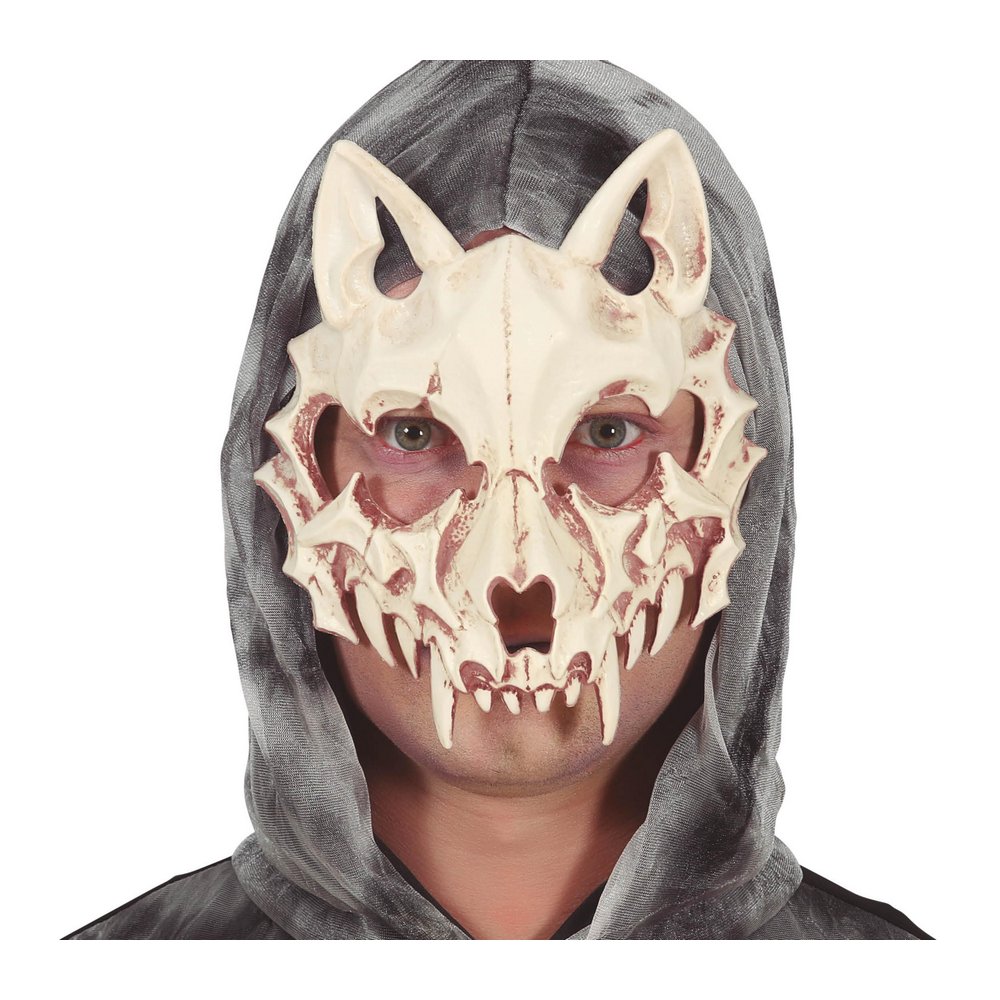 Farkaskoponya Maszk Agyarakkal Halloweenre
