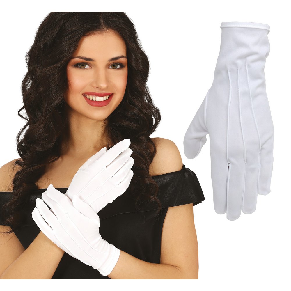 Fehér Gombos Kesztyű Felnőtt Unisex Karácsonyra, 24 cm