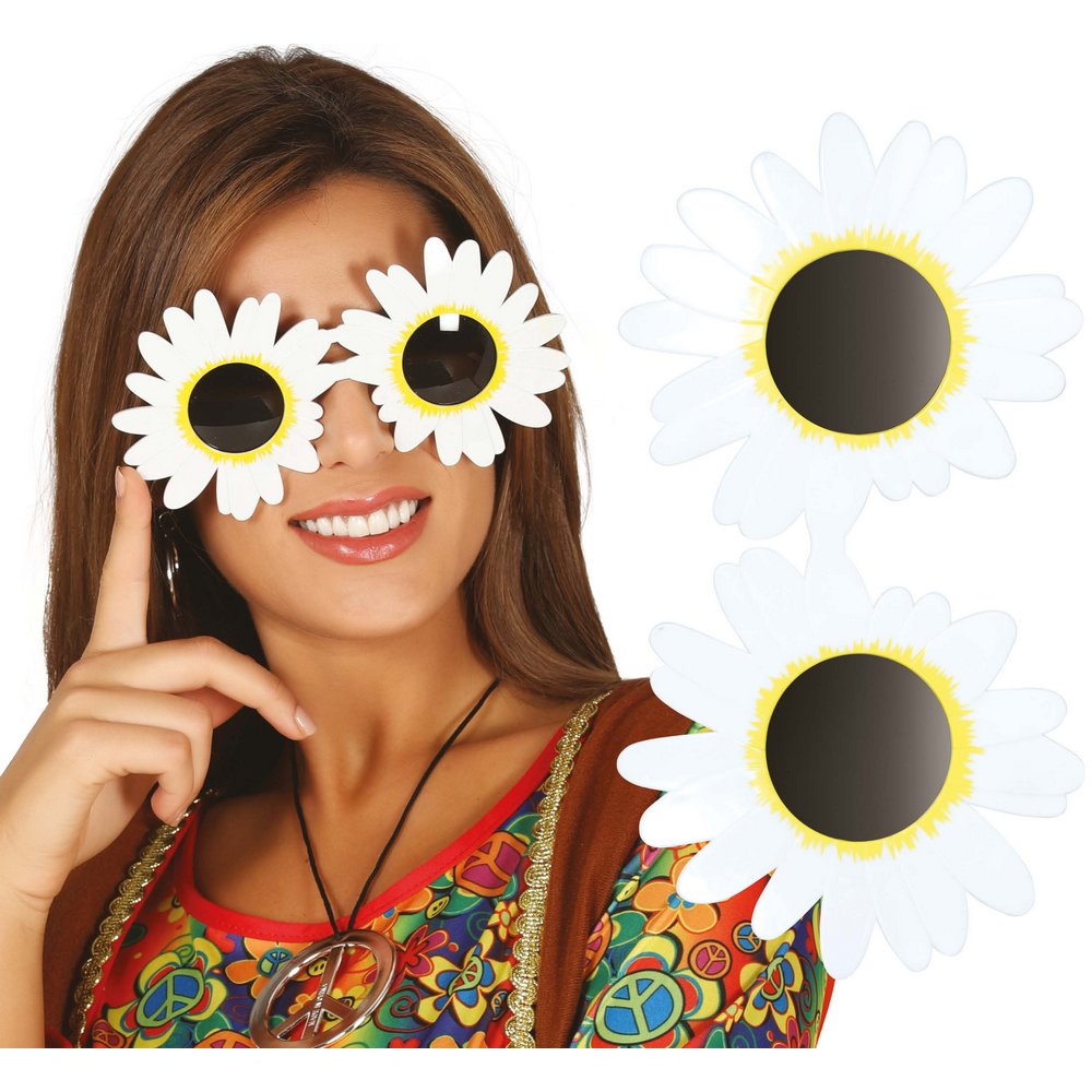 Fehér Margaréta Szemüveg Felnőtteknek Hippie Partihoz