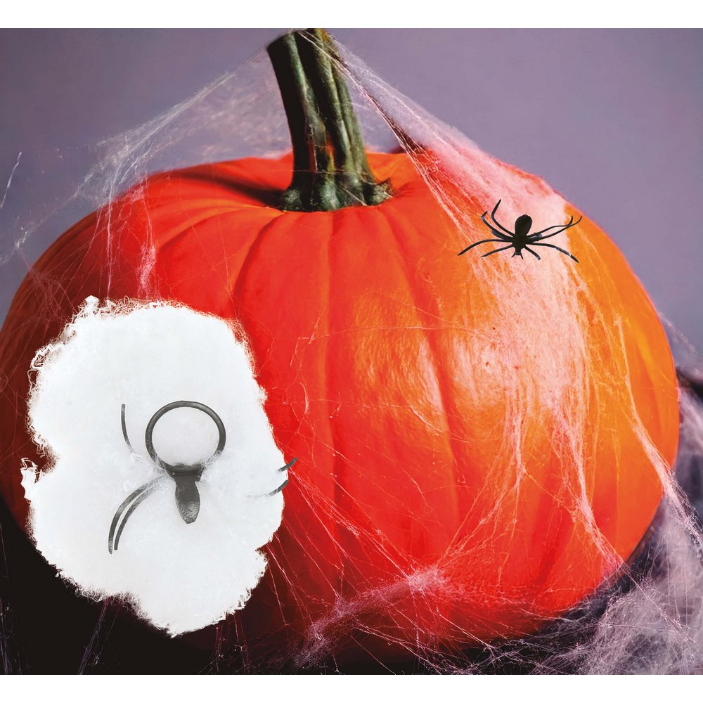 Fehér Pókháló Dekoráció Halloweenre, 12 gramm