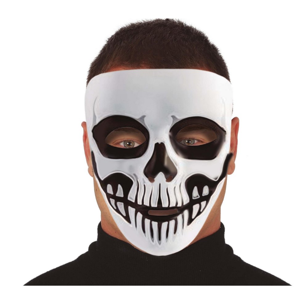 Fehér PVC Csontváz Maszk Halloweenre