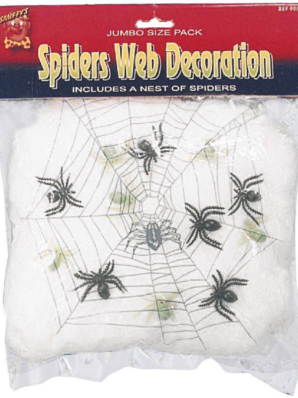 Fehér UV-s Pókháló 6 db Pókkal