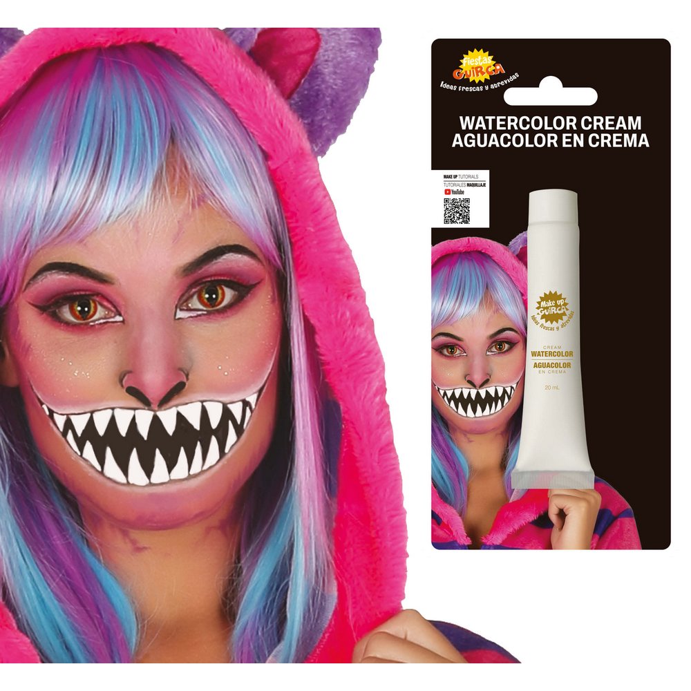 Fehér Víztartalmú Arcfesték Tubus Halloweenre, 20 ml