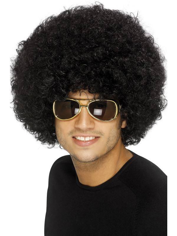 Fekete 1970-es Évekbeli Funky Afro Paróka
