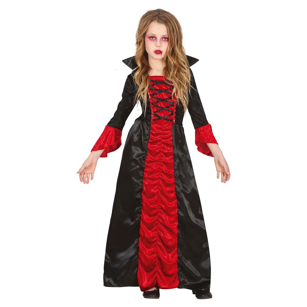 Fekete-Bordó Vámpír Lány Jelmez Halloweenre, 10 - 12 Év